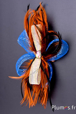 Bijou Coq - sur pince - orange avec crin